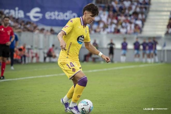 Iván Alejo, ante el Real Zaragoza.