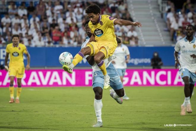 Jorge Delgado, ante el Real Zaragoza.