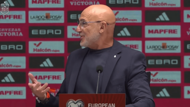 Luis de la Fuente, en sala de prensa.
