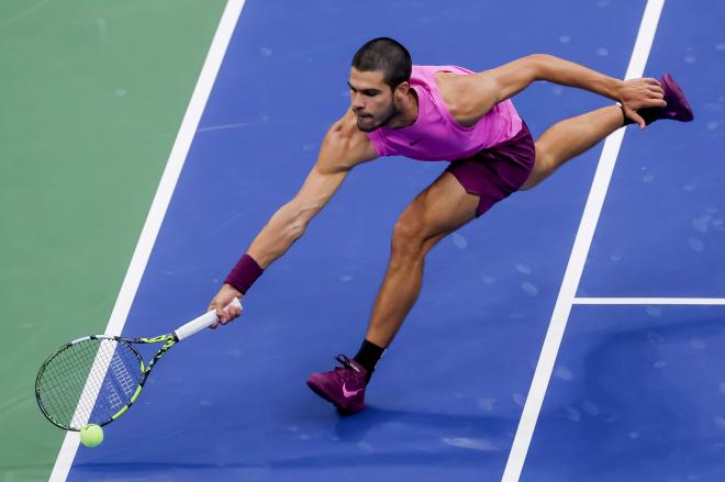 Carlos Alcaraz, durante la final del US Open ante Sinner (Foto: EFE).