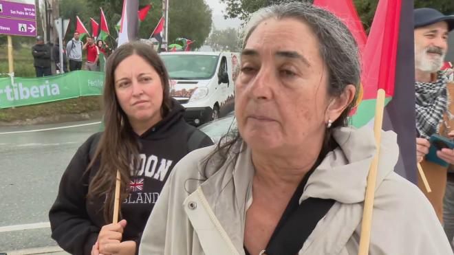 Manifestantes propalestinos en La Vuelta