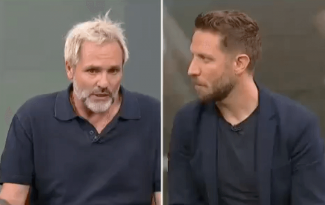 Santi Cañizares junto al presentador, Dani Meroño (Captura À Punt)