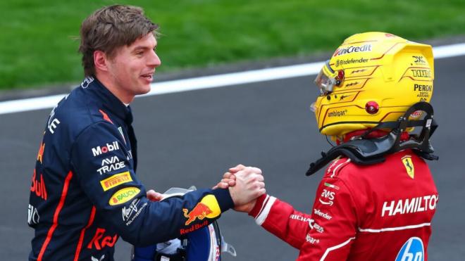 Lewis Hamilton y Max Verstappen, durante el GP de China (Foto: F1).