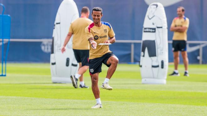 Thiago Alcántara en un entrenamiento del Barça (Europa Press)