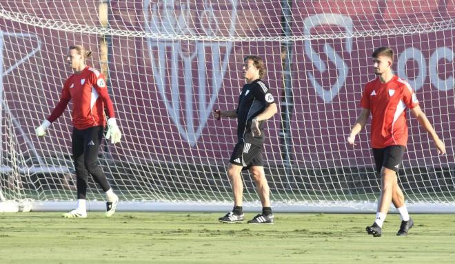 Matías Almeyda, en la sesión del miércoles (Foto: Kiko Hurtado).