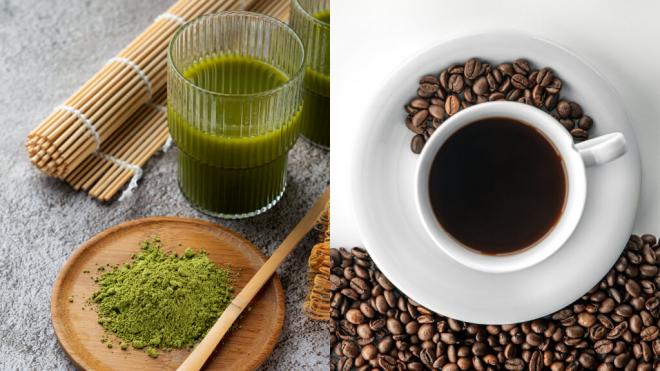 Fotomontaje de té matcha y café (Foto: Freepik)