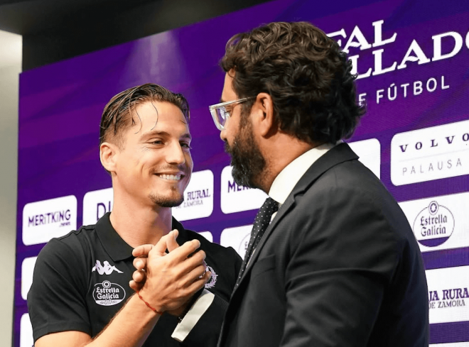 Sergi Canós en su presentación (Foto: Real Valladolid)