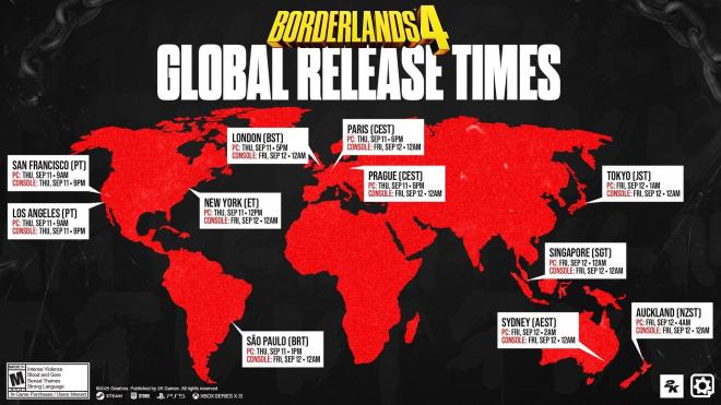 La hora de lanzamiento de Borderlands 4 en PC, PS5, Xbox Series y Switch 2