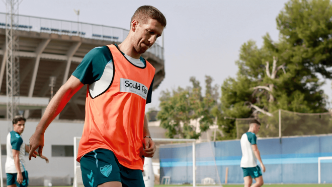 Darko Brasanac, en una sesión del Málaga (Foto: MCF).
