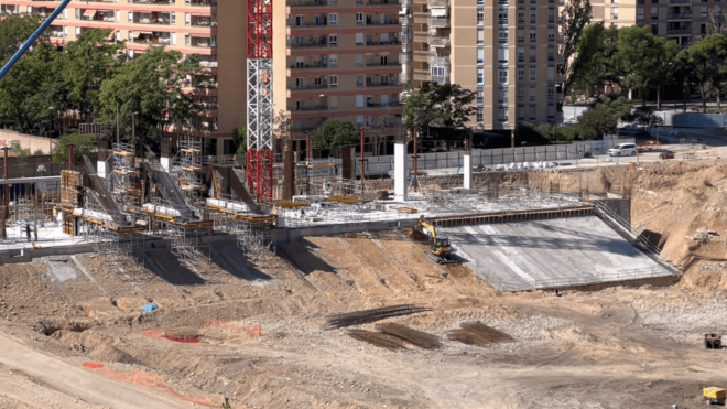 Así avanza la grada sur del estadio del Real Zaragoza (Imagen: @ObrasRomareda).