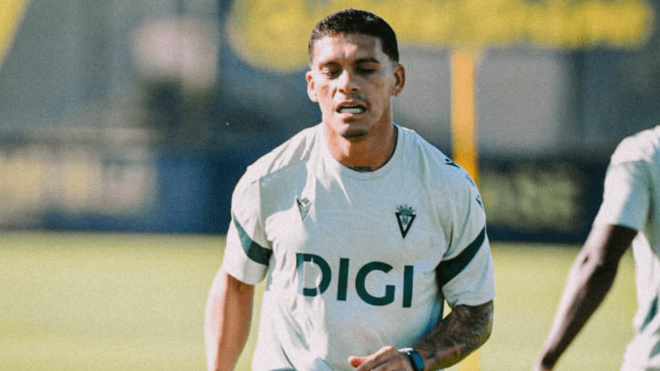 Brian Ocampo, en una sesión del Cádiz (Foto: CCF).