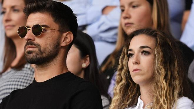 Rúben Neves y Rute Cardoso en un homenaje a Diogo Jota (Cordon Press)