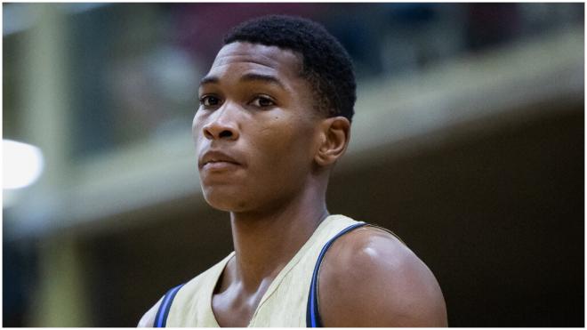 Mohamed Dabone, en su debut con el Barcelona. (@FCBbasket)