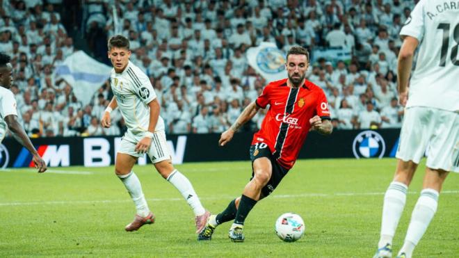 Sergi Darder, en el Santiago Bernabéu (Foto: RCD Mallorca).