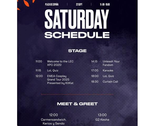 XPO League of Legends: agenda del sábado 27