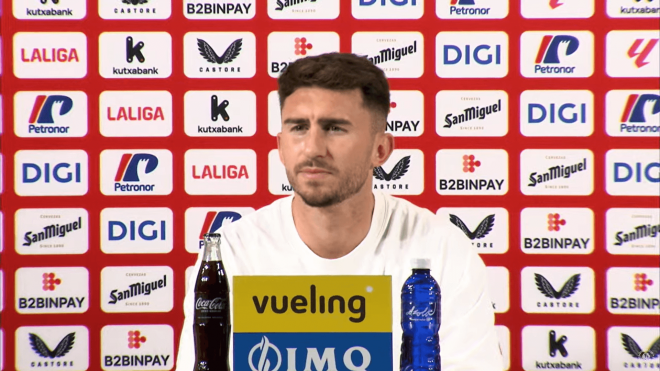 Aymeric Laporte en sala de prensa. (Foto: Athletic)