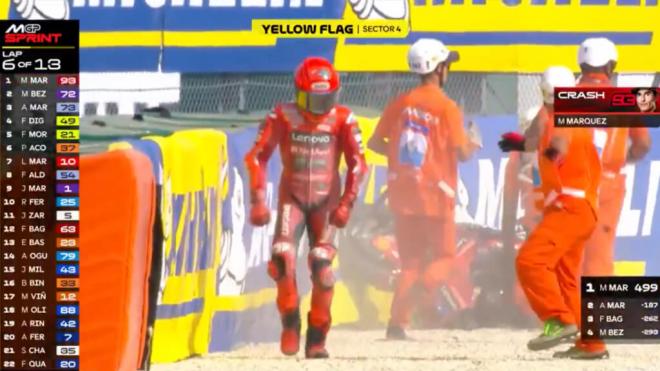 Marc Márquez, en Misano (Foto: DAZN).