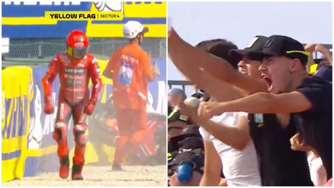 Marc Márquez y los 'tiffosi' en Misano (Foto: MotoGP).