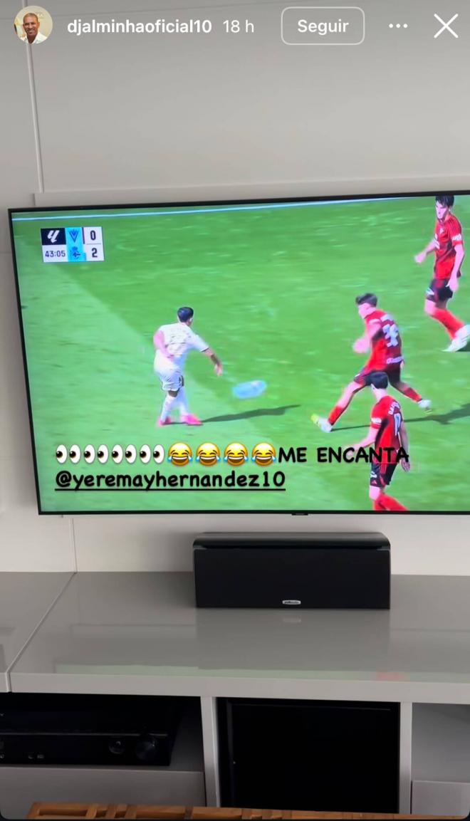 Djalminha alucina con Yeremay. (Foto: Instagram)