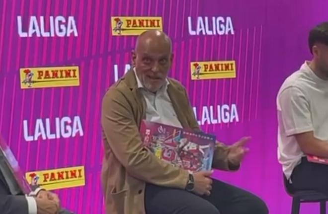 Javier Tebas en la presentación de los cromos de LALIGA (IMAGEN: ElDesmarque)