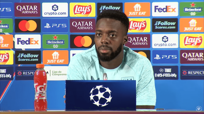 Iñaki Williams, en rueda de prensa del Athletic.