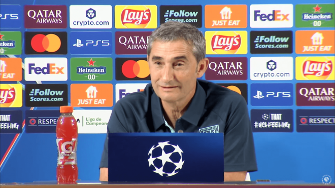 Ernesto Valverde, en rueda de prensa del Athletic.