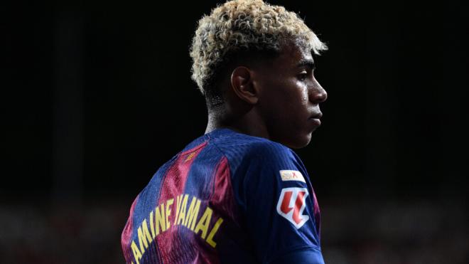 Lamine Yamal en un partido del FC Barcelona (Cordon Press)