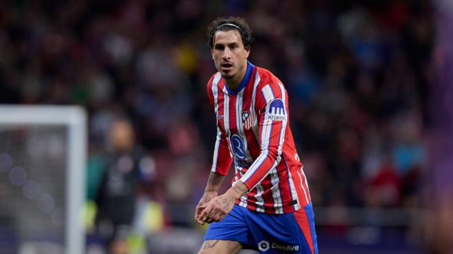 Giménez, en un partido del Atlético de Madrid (Cordon Press)
