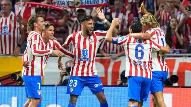 El Atlético de Madrid celebra un gol de Nico González (Cordon Press)
