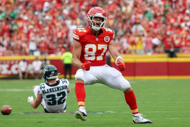 Travis Kelce, durante su enfrentamiento a los Eagles de Philadelphia (Foto: Cordon Press)