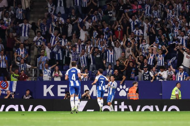 Pere Milla celebrando su gol contra el Mallorca (Europa Press)