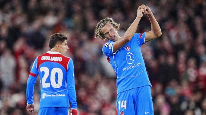 Marcos Llorente celebra un gol en Anfield (Cordon Press)