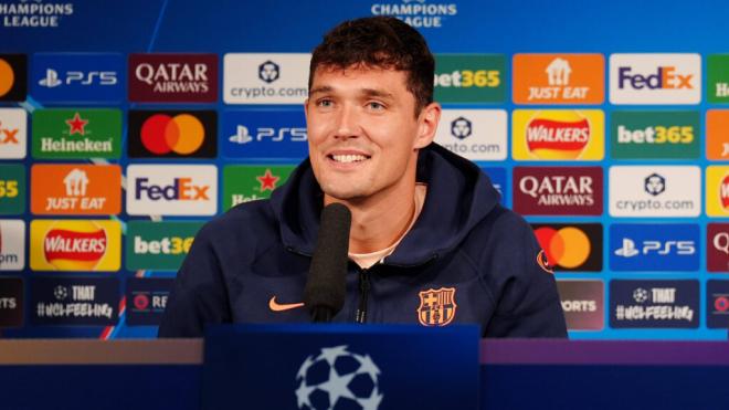 Andreas Christensen, durante la rueda de prensa previa del Newcastle-Barcelona (Foto: Cordon Press)