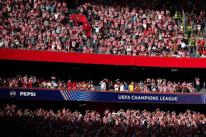 La grada de San Mamés en un partido de la UEFA Champions League 2025-26 (Foto: Athletic Club).