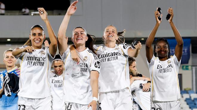 El Real Madrid Femenino celebra su pase a Champions ('X' RMA Femenino)