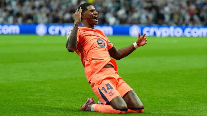 Rashford celebra un gol en Champions (Cordon Press)