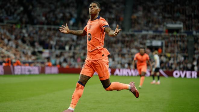 Marcus Rashford consigue un doblete en Champions con el Barcelona (foto: Cordon Press).