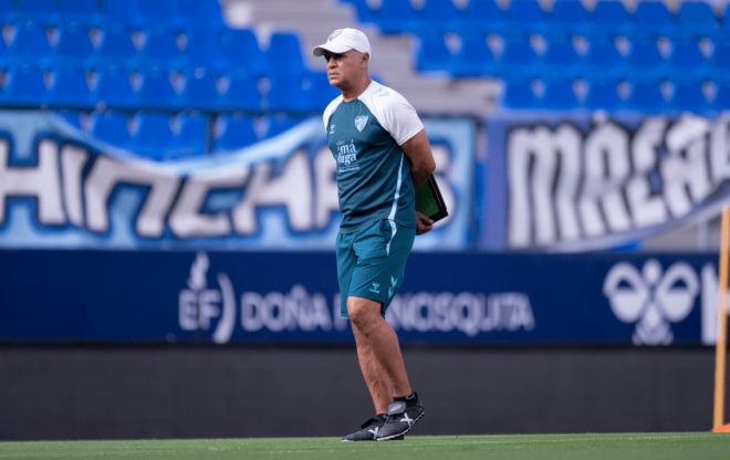 Sergio Pellicer, en un entrenamiento del Málaga (FOTO: Málaga CF).