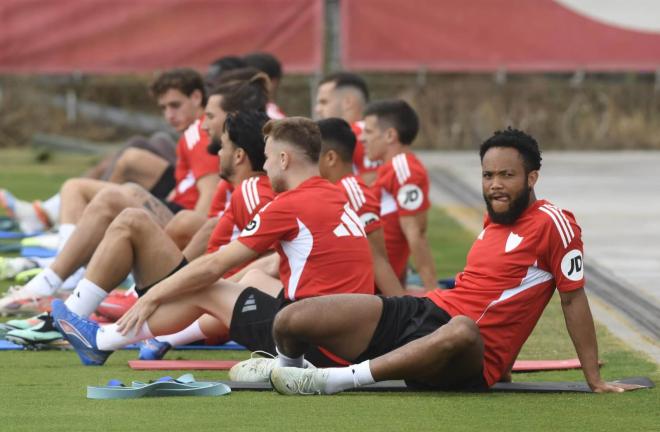 Ejuke, en el entrenamiento de este viernes (Foto: Kiko Hurtado).