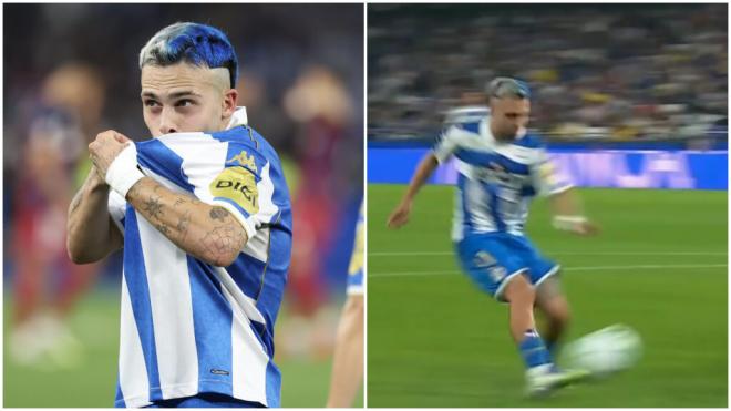 David Mella ha besado el escudo del Deportivo en los dos goles anotados.