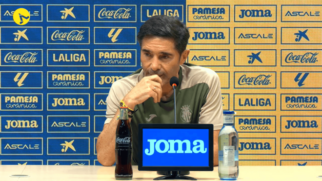 Marcelino García Toral, en la sala de prensa del Villarreal.