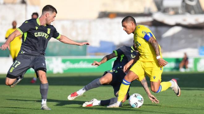 Brian Ocampo, en el amistoso de pretemporada ante el Ceuta (Foto: Cádiz CF).