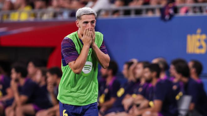 Gavi en un partido con el Barça (Europa Press)