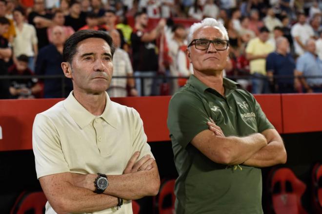 Marcelino García Toral y Rubén Uría, en el Sevilla-Villarreal (Foto: Kiko Hurtado).
