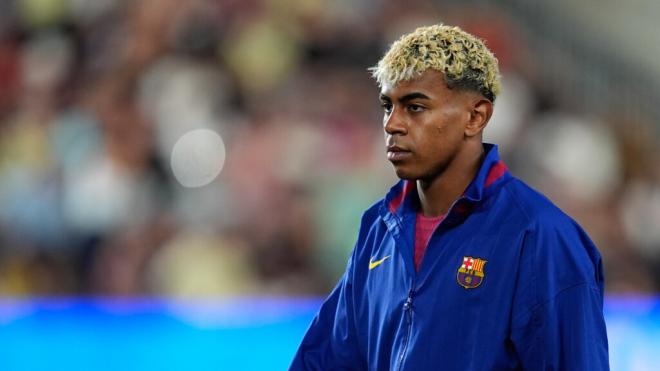 Lamine Yamal antes de un partido del FC Barcelona (Fuente: Europa Press)