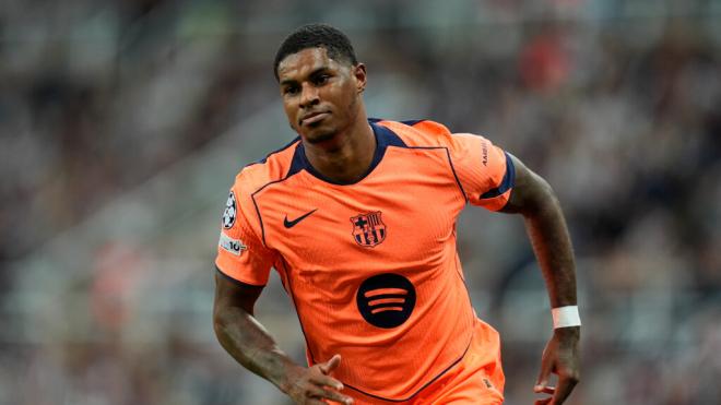 Marcus Rashford en un partido con el Barça (Europa Press)