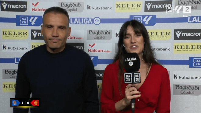 Sergio Francisco atienda a Dazn tras el Real Sociedad-Mallorca.