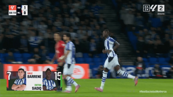 Umar Sadiq, en el Real Sociedad-Mallorca.