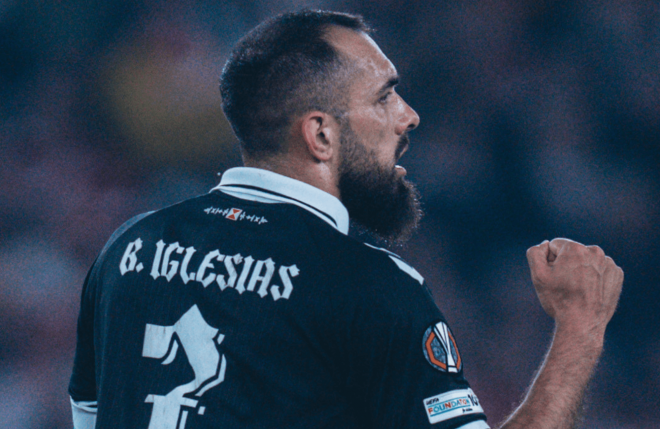 Borja Iglesias, tras marcar al Stuttgart (Foto: Celta).