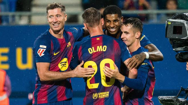 El Barça celebra un gol (Cordon Press)